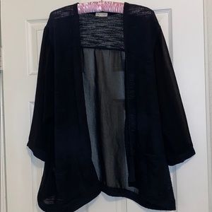 Sheer chiffon and woven cardigan